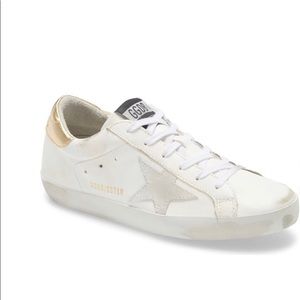 Like New White and Gold Golden Goose Sneakers - Size 41 EU